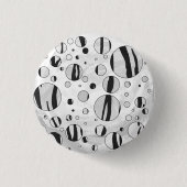 Polka Dot Tiger Black and White Print Button (Vorderseite)
