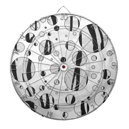 Polka Dot Tiger Black and White Print Dartscheibe (vorne)