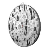 Polka Dot Tiger Black and White Print Dartscheibe (Vorderseite rechts)