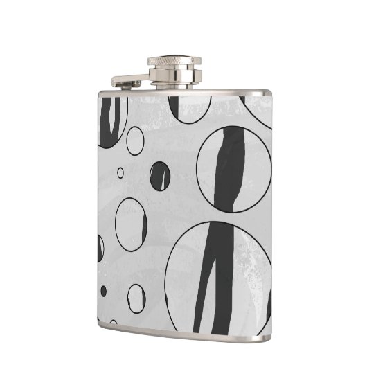 Polka Dot Tiger Black and White Print Flachmann (Links)