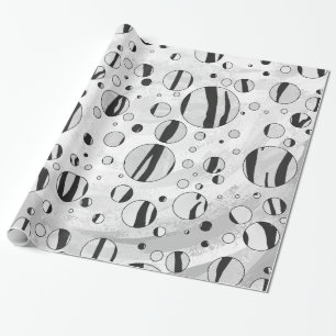 Polka Dot Tiger Black and White Print Geschenkpapier