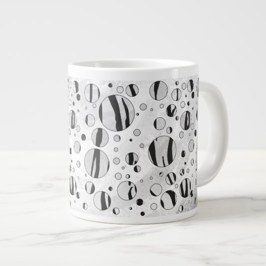 Polka Dot Tiger Black and White Print Jumbo-Tasse (Vorderseite Rechts)
