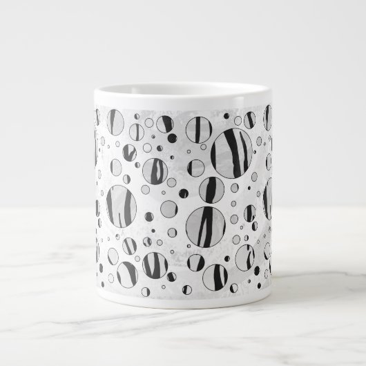 Polka Dot Tiger Black and White Print Jumbo-Tasse (Vorderseite)