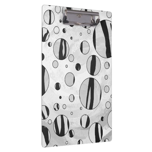 Polka Dot Tiger Black and White Print Klemmbrett (Rechts)