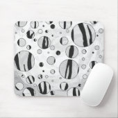 Polka Dot Tiger Black and White Print Mousepad (Mit Mouse)