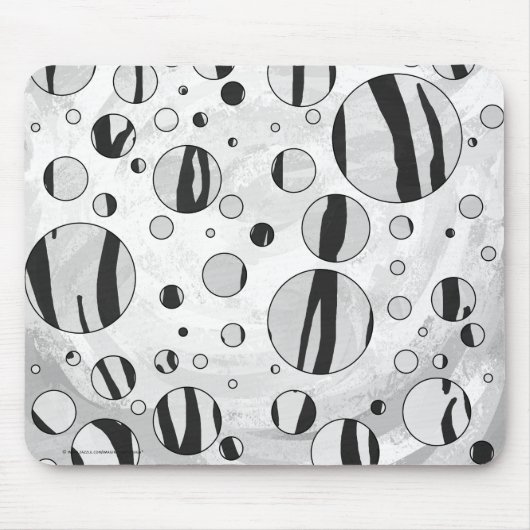 Polka Dot Tiger Black and White Print Mousepad (Vorne)