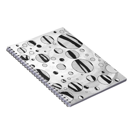 Polka Dot Tiger Black and White Print Notizblock (Rechte Seite)