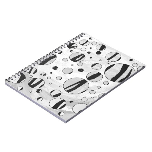 Polka Dot Tiger Black and White Print Notizblock (Linke Seite)