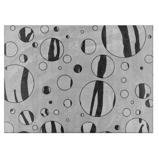 Polka Dot Tiger Black and White Print Schneidebrett (Vorderseite)