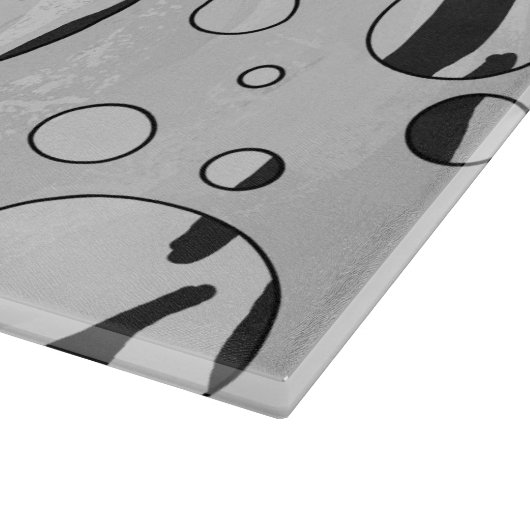 Polka Dot Tiger Black and White Print Schneidebrett (Ecke)