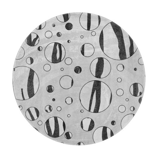 Polka Dot Tiger Black and White Print Schneidebrett (Vorderseite)