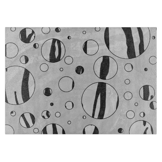 Polka Dot Tiger Black and White Print Schneidebrett (Vorderseite)