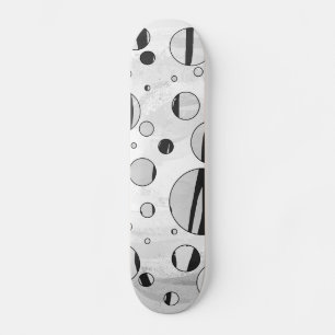 Polka Dot Tiger Black and White Print Skateboard