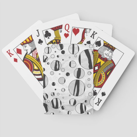 Polka Dot Tiger Black and White Print Spielkarten (Rückseite)