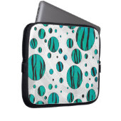 Polka Dot Tiger Black und Aquamarin Print Laptopschutzhülle (Vorne Rechts)