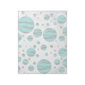 Polka Dot Tiger Black und Aquamarin Print Notizblock (Rotiert)