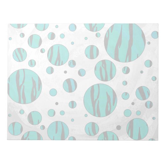 Polka Dot Tiger Black und Aquamarin Print Notizblock (Vorderseite)