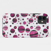 Polka Dot Tiger Hot Pink und Black Print Case-Mate iPhone Hülle (Rückseite (Horizontal))