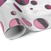 Polka Dot Tiger Hot Pink und Black Print Geschenkpapier (Rolleneckpunkt)