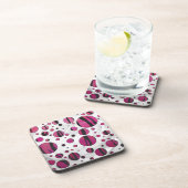 Polka Dot Tiger Hot Pink und Black Print Getränkeuntersetzer (Rechte Seite)