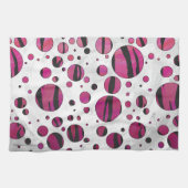 Polka Dot Tiger Hot Pink und Black Print Handtuch (Horizontal)