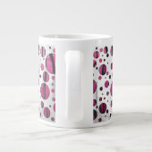 Polka Dot Tiger Hot Pink und Black Print Jumbo-Tasse (Rückseite)