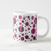 Polka Dot Tiger Hot Pink und Black Print Jumbo-Tasse (Rechts)
