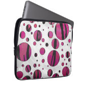 Polka Dot Tiger Hot Pink und Black Print Laptopschutzhülle (Vorne Rechts)