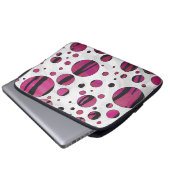 Polka Dot Tiger Hot Pink und Black Print Laptopschutzhülle (Vorne Knopf)