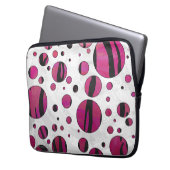 Polka Dot Tiger Hot Pink und Black Print Laptopschutzhülle (Vorderseite Links)