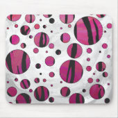 Polka Dot Tiger Hot Pink und Black Print Mousepad (Vorne)