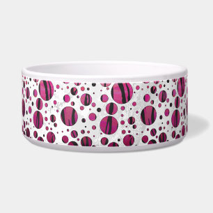Polka Dot Tiger Hot Pink und Black Print Napf
