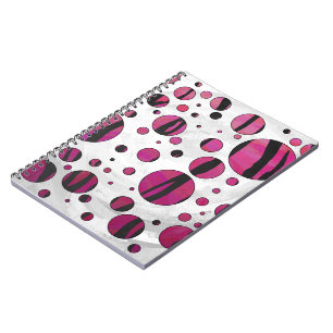 Polka Dot Tiger Hot Pink und Black Print Notizblock