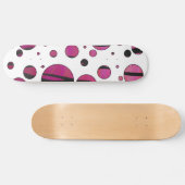 Polka Dot Tiger Hot Pink und Black Print Skateboard (Horizontal)