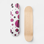 Polka Dot Tiger Hot Pink und Black Print Skateboard (Vorderseite)