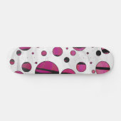 Polka Dot Tiger Hot Pink und Black Print Skateboard (Horizontal)