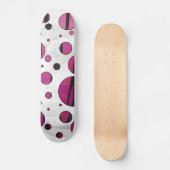 Polka Dot Tiger Hot Pink und Black Print Skateboard (Vorderseite)