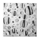 Polka Dot Tiger Schwarz-Weiß-Print Fliese (Vorderseite)
