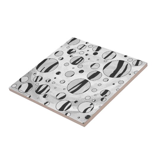 Polka Dot Tiger Schwarz-Weiß-Print Fliese (Seite)