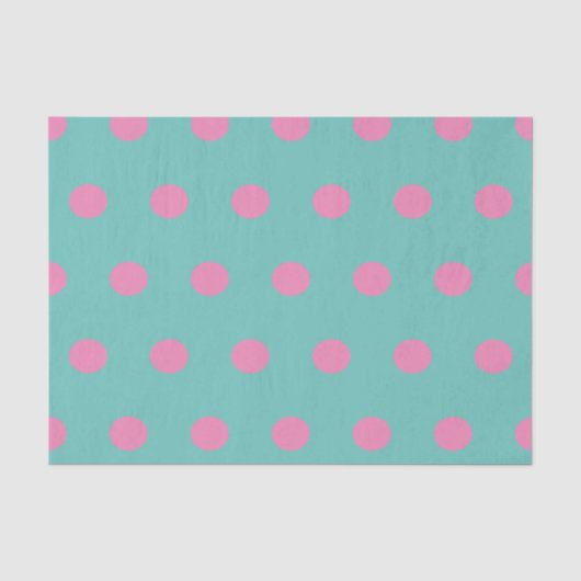 Polka Dot Tissue (Aqua & Pink) Seidenpapier (Vorderseite)