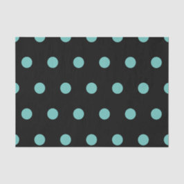 Polka Dot Tissue Paper (Black & Aqua) Seidenpapier