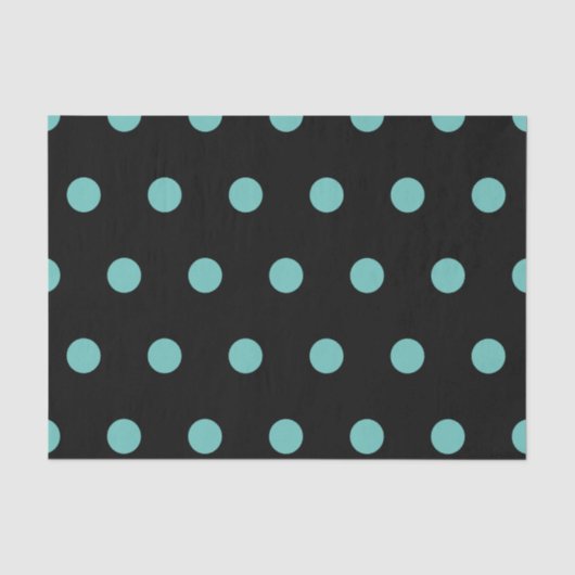 Polka Dot Tissue Paper (Black & Aqua) Seidenpapier (Vorderseite)