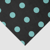 Polka Dot Tissue Paper (Black & Aqua) Seidenpapier (Ausschnitt)