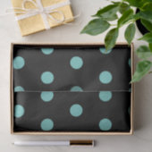 Polka Dot Tissue Paper (Black & Aqua) Seidenpapier (Geschenk)