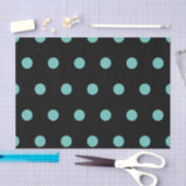 Polka Dot Tissue Paper (Black & Aqua) Seidenpapier (Handwerk)