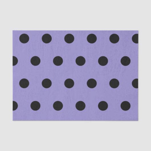 Polka Dot Tissue Paper (Lavendel & Schwarz) Seidenpapier (Vorderseite)