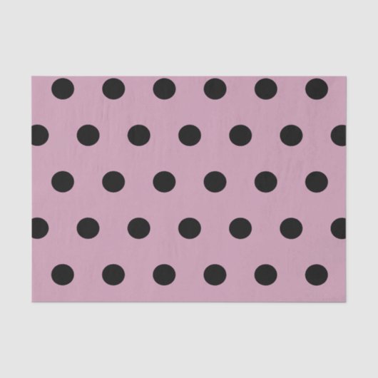 Polka Dot Tissue Paper (rosa und schwarz) Seidenpapier (Vorderseite)