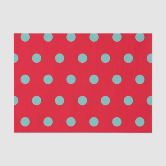 Polka Dot Tissue (Red & Aqua) Seidenpapier (Vorderseite)
