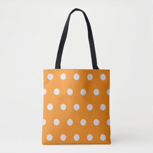 Polka Dot Tote Bag (Orange & Silver) Tasche (Vorderseite)