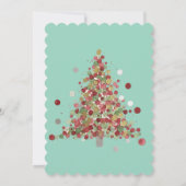 Polka Dot Tree Christmas Holiday Party Einladung (Rückseite)